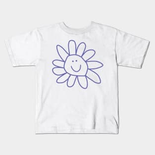 Daisy Doodle Flower Very Peri Periwinkle Kids T-Shirt